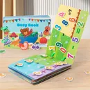 Montessori Toys Quiet Book My First Busy Book DIY Puzzle Animal Fruit Numbers Matching Game