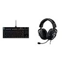 Logitech G PRO Mechanical Gaming Keyboard, Ultra Portable Tenkeyless Design, 16.8 Mn Color with G PRO X Gaming-Headset, Over-Ear Headphones with Blue VO!CE Mic, DTS Headphone:X 7.1, 50mm-Black