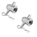 2 pack Aluminum Double Ended Conical Coupler with Clips Pin DJ Stage Truss Clamp Trusses Parts - Fit F34 F33 Pipe 50mm (Half Conical Coupler)