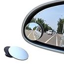 BEEWAY Blind Spot Mirrors, Round Frameless 360° Rotate Sway Adjustable HD Glass Convex Mirror Maximize RearView Universal for Car SUV Trucks Traffic Safety - Pack 2