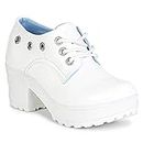 commander shoes Fashionable Heel Boots for Girls and Women(37, White, 823)
