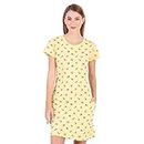 Stories.Label Women Long T-Shirt Dress in Knee Length with Pockets Include Plus Sizes, Stylish Casual One Piece T-Shirt Dresses for Girls (Yellow, M)
