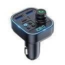 Spedal Bluetooth FM Transmitter for Car, Wireless Bluetooth FM Radio Adapter, Music Player, FM Transmitter/Car Kit with Hands-Free Calling and 2 USB Ports Charger Support USB Drive