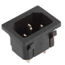 AC 250V 10A IEC320 C14 3P Snap in Inlet Power Plug Socket Connector Adapter - Black, Silver Tone