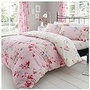 GC GAVENO CAVAILIA King Size Duvet Cover With Pillow Cases | Polycotton Quilt Bed Set | Flower Bedding Set King Size| Pink