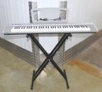 Yamaha Portable Grand NP-30 Digital Keyboard Silver 76 Keys With Stand Used 
