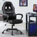 PC Game Chair Gaming Office Chair PU Leather Computer Racing Desk Chair Black