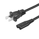 UL Listed 8.2ft Power Cord for Sony Playstation 5 4 PS5 PS4 Game Console 2 Prong AC Power Cord Cable Replacement