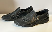 Planet Shoes Women’s Black Leather Slip On Shoes Size 8 Flats Arch Support 
