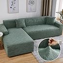 Furniture Cover Latest Jacquard Sofa Cover, High Stretch Sofa Slipcovers, Super Soft Stretch Furniture Cover, Sofa Slipcovers, Sofa Furniture Protector, For Kids Pets Living Room (Color : Cyan, Size
