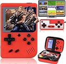 YELLAMI Retro Handheld Game Console with 400 Classical FC Games-3.0 Inches Screen Portable Video Game Consoles with Protective Shell-Handheld Video Games Support for Connecting TV & Two Players (Red)