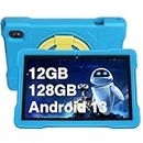 2023 Kids Tablet 10 inch Android 13 Tablets for Kid Toddler 12GB RAM 128GB ROM 512GB Expand 6000mAh Tablet with 5G WiFi, Google Kids Space Parental Control, 1280x800 HD Touchscreen Dual Camera -Blue
