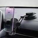 Spigen OneTap Universal Phone Holder for Car, 2023 Upgraded Two-Joint System, Adjustable Car Mount Mobile Cradle for Dashboard/Windscreen/Touchscreen Compatible with iPhone, Samsung, and More