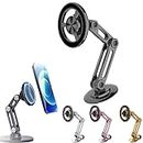 Universal 360° PRO Upgrade Window Car Phone Holder,Hands Free Automobile Mounts Cell Phone Holder with Metal Ring (Black)