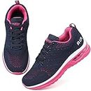 Running Shoes Womens Trainers Walking Shoes Air Cushion Athletic Sneakers Ladies Breathable Mesh Sport Shoes Lightweight Non Slip Tennis Shoes Workout Casual Gym Jogging Shoes