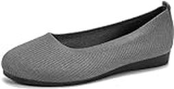 Mignony Womens Shoes, Women Comfortable Breathable Slip on Arch Support Non-Slip Casual Shoes，Loafer Sneaker (41,Gray)