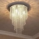 8 Inch K9 Crystal Chandelier For Living Room Ceiling Light (8 Inch, Warm White)(Ac)