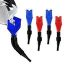 4 Pcs Universal Flexible Draining Car Oil Snap Funnel with Extendable Flexible Spout, Plastic Funnel for Car Motorcycle Petrol Diesel Water Oil Funnel,Flexible Draining Tool Snap Funnel Set,