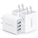 GLUGRU USB Wall Charger, 3Pack 3.1A/5V 3-Ports USB Cube Power Adapter Charger Block Plug Charging Box Brick for iPhone 14 13 12 11 Pro Max SE XS XR X 8 7 6S Plus, iPad, Samsung, LG, Android Phones