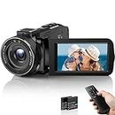 DPFIHRGO Videocamera Digitale FHD 1080P Camcorder 30FPS Vlogging Camera per Youtube 16X Zoom Digitale e IR Visione Notturna 3.0" IPS Schermo Videocamera Camcorder con 2 Batterie e Telecomando