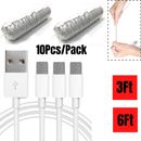 Paquete de 10 cables de carga rápida USB de 3/6 pies para cable de carga para Apple iPhone 8 7 6 5c