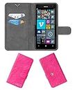 ACM Rotating Clip Flip Case Compatible with Nokia Lumia 625 Mobile Cover Stand Rose Pink