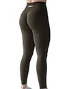 AUROLA Intensify Workout Leggings for Women Seamless Scrunch Tights Tummy Control Gym Fitness Girl Sport Active Yoga Pants Dark Olive