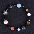 Blue Goldstone Solar System Universe Eight Planets Reiki Healing Bracelet Gifts