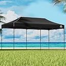 Instahut Gazebo 3x6, Pop Up Camping Tent Marquee Folding Black Gazebos Garden Outdoor Wedding Party Canopy Patio, Set of 4 Base Pod Kit Water Resistant and UV Coating