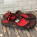 Vibram Five Finger KSO Shoes Mens 10.5 Red Strapped Running Water Cushioned