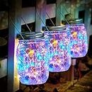 Epyz 20 LEDs Hanging Solar Lights Outdoor Solar Mason Jar Lid Fairy String Lights for Christmas Patio Garden, Yard and Lawn [ Pack of 1, Multicolor ]