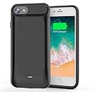 JCK Battery Case for iPhone 6/6s/7/8/SE 2020, 4.7 inch, Upgraded Slim 6600mAh Portable Charging Case Rechargeable Power Bank Extended Battery Case Black