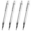 TIEOME 4 PCS Tungsten Carbide Tip Scriber, Metal Etching Engraving Pen Machinist Carbide Scribe Tool Etching Pen With Clip for Glass Ceramics Metal Sheet(Silver)