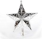 APSAMBR Artificial Christmas Tree Topper Star (Silver, 1 Piece)