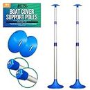 Boat Cover Support Poles 2 PK Support Systems - Two Adjustable Small to Large Posts Boat Cover Pole for Jon Boat Pontoon Boat Cover Aluminum Boat Tarps Bimini Tops Marine Grade