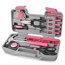 Apollo 39pc Pink Ladies Tool Kit - Essential DIY and Home Repair Tools Set for Women