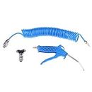 Air Blow Gun KIt Air Compressor Hose Kit with Steel Nozzle Kit & Recoil Hose for Dust Cleaning