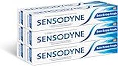 Sensodyne Dentifrice Soin Extra Fresh, Pour les Dents Sensibles, Protection 24h Contre La Sensibilité Dentaire, Lot de 6x75 ml