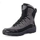 Bacca Bucci 7-Eye Snow Boots for Men | Moto Inspired Mild Water Proof Boots | Model Name: Flame | Grey