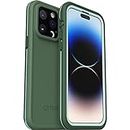OtterBox Fre Case for iPhone 14 Pro Max for MagSafe, WaterProof (IP68), Shock Proof, DirtProof, Sleek and Slim Protective Case with Built in Screen Protector, x5 Tested to Military Standard, Green