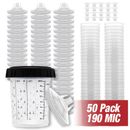 PPS CUPS Disposable Paint Spray Gun Cup Liners and Lid System (190 Mic) 50pack
