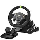 Racing Wheel - Xbox Steering Wheel with Height and Tilt Adjustable - 180° PC Gaming Wheel with Paddle Shifters for XBOX360 / PS3 / PC / Switch / Android