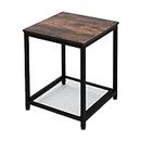 AZ L1 Life Concept AZ200297 Industrial End 2-Tier Side Table with Storage Shelf Sturdy Easy Assembly Wood Look Accent Furniture with Metal Frame