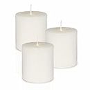 Pure Source India Wax Scented Pillar Candles Smokeless & Dripless (Jasmine - White) Set of 3