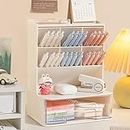 Home Cube Desk Organizer With Drawer Desktop Office Stationery Storage Box Desk Accessories Mobile Holder Table Organiser Study Table Desk Organizer (White) - Plastic