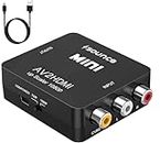 Sounce AV to HDMI Converter, RCA to HDMI, 1080P Mini RCA Composite CVBS Video Audio Converter Adapter Support PAL/NTSC for TV/PC/ PS3/ STB/Xbox VHS/VCR/Blue-Ray DVD Players