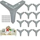 Silver Chrome Metal Furniture Legs Feet Set of 24 – Couch Sofa Legs 6 Inch For Furniture Cabinet Bed Chair Nightstand TV Stand , Patas Cromadas Plateadas Metalicas Para Muebles (Silver)