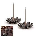 2-Pack Lotus Incense Holders, Detachable 6-Hole Brass Burner for Stick, Cone & Coil Incense - Ideal for Home, Office, Yoga Room, Meditation & Tea House