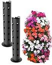 2 x Indoor/Outdoor Space-Saving Vertical Planter - Flower Tower. For Bedding Plants, Fruit, Vegetable, Herbs, Strawberry. Ideal for Small Garden, Patio, Balcony. Alternative to Beds and Pots.