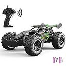 SZJJX RC Car Remote Control Truck for Boys Girls, 2.4Ghz 15+KM/H High Speed 2WD RTR Electric Rock Climber Fast Race Buggy Hobby Toy Cars for Kids Gift Green